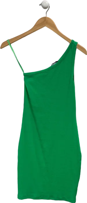 New Look Green One Shoulder Rib UK 8