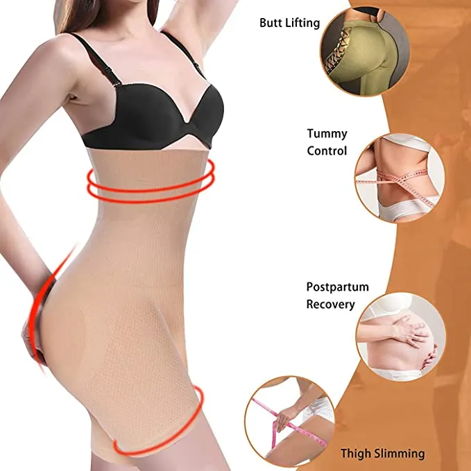 New Nebility Women Waist Trainer Shapewear Tummy Control Body Shaper Shorts Hi-Waist Butt Lifter Thigh Slimmer, Sz XL/2X!