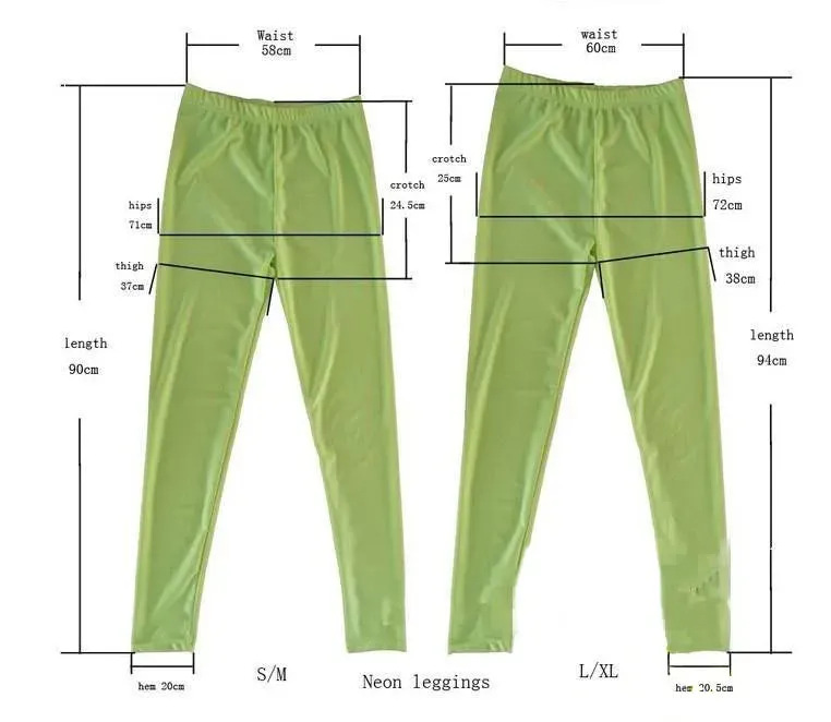 New Solid Candy Neon Womens Leggings Pants   Plus Sizes