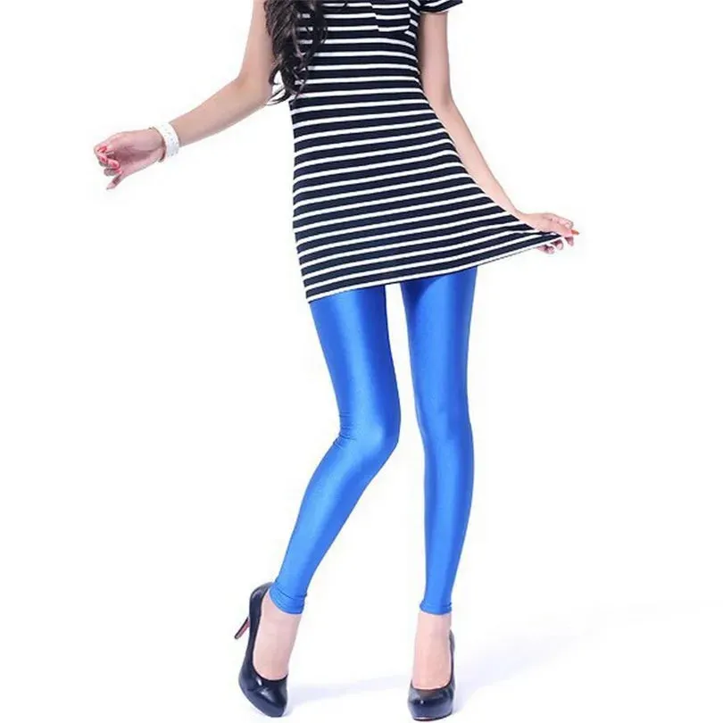 New Solid Candy Neon Womens Leggings Pants   Plus Sizes