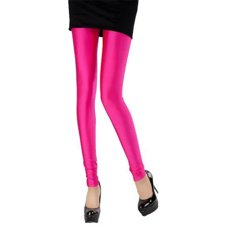 New Solid Candy Neon Womens Leggings Pants   Plus Sizes
