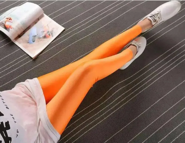 New Solid Candy Neon Womens Leggings Pants   Plus Sizes