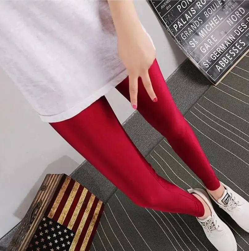 New Solid Candy Neon Womens Leggings Pants   Plus Sizes