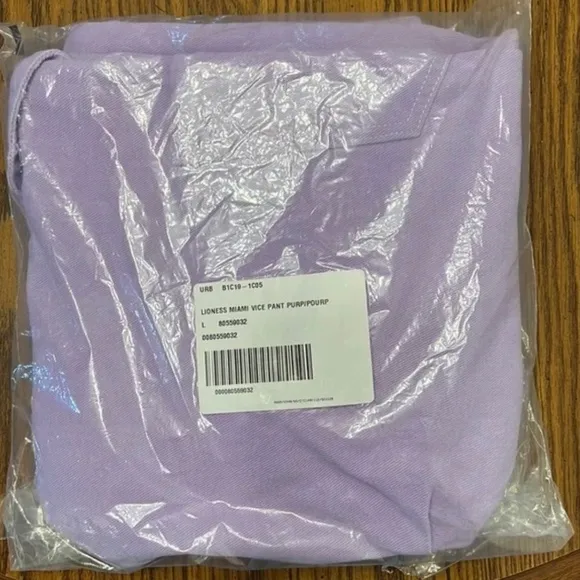 NEW Urban Outfitters Lioness Miami Vice Cargo Lilac Purple Denim Pants Jeans L 8