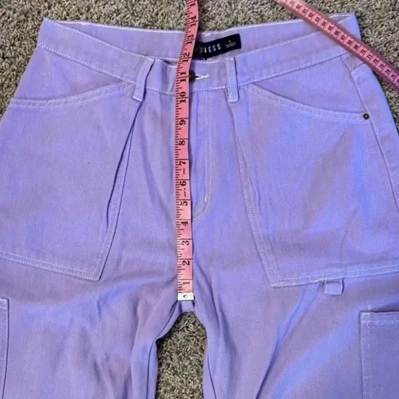 NEW Urban Outfitters Lioness Miami Vice Cargo Lilac Purple Denim Pants Jeans L 8