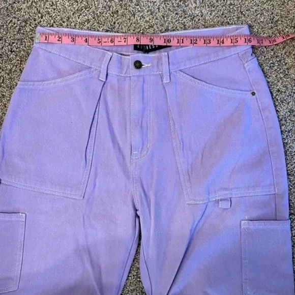 NEW Urban Outfitters Lioness Miami Vice Cargo Lilac Purple Denim Pants Jeans L 8