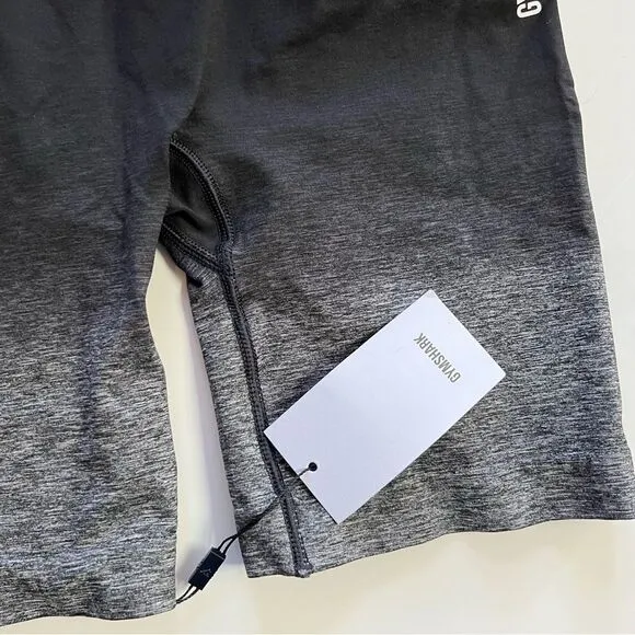 New NWT Gymshark High Waist Ombré Grey Black Seamless Workout Gym Biker Shorts
