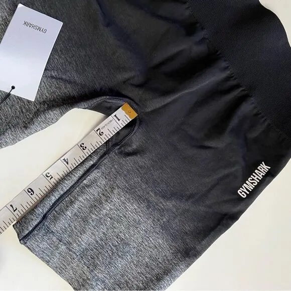 New NWT Gymshark High Waist Ombré Grey Black Seamless Workout Gym Biker Shorts