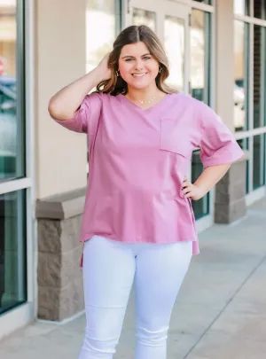 No Haters Basic Tee in Rose