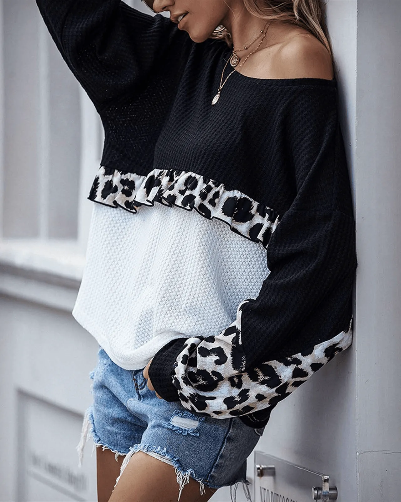 Not Alone Colorblock Knit Sweater - Black