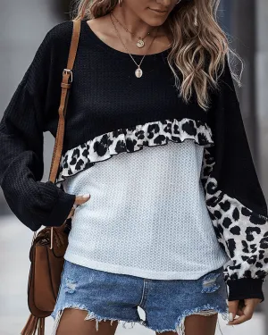Not Alone Colorblock Knit Sweater - Black