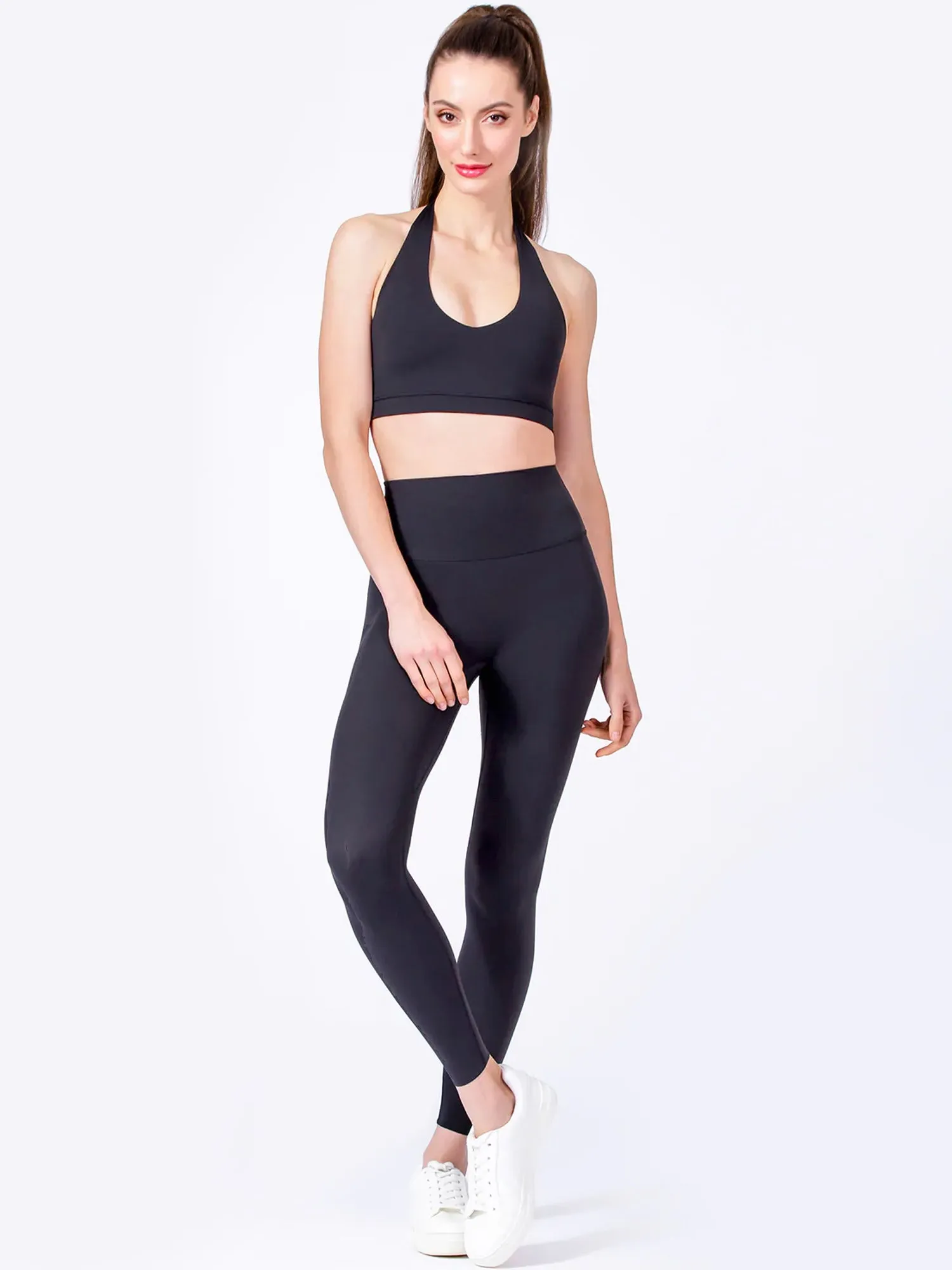 NUDE HIGH WAIST MINIMAL PANTS, BLACK