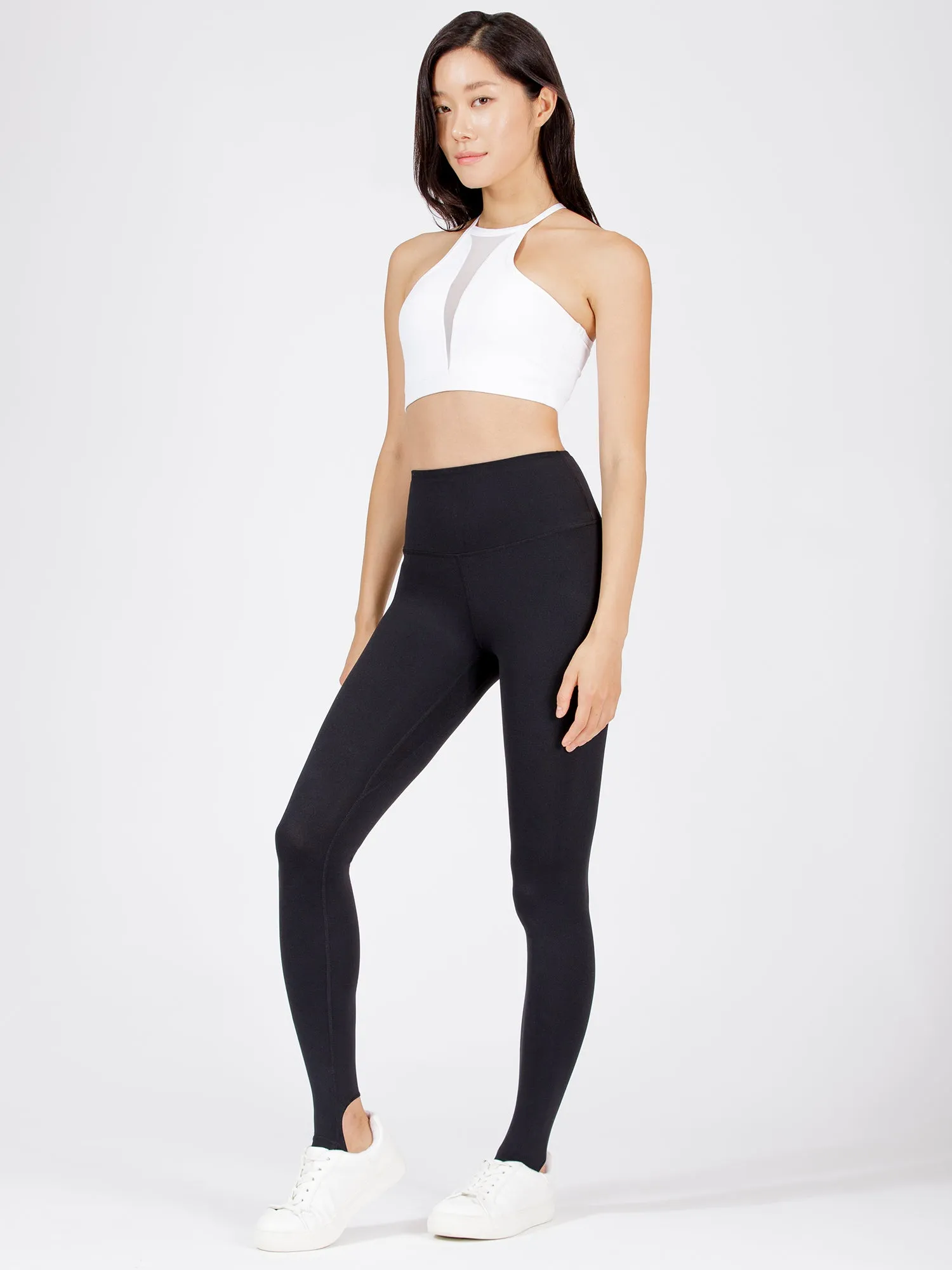 NUDE HIGH WAIST STIRRUP PANTS, BLACK