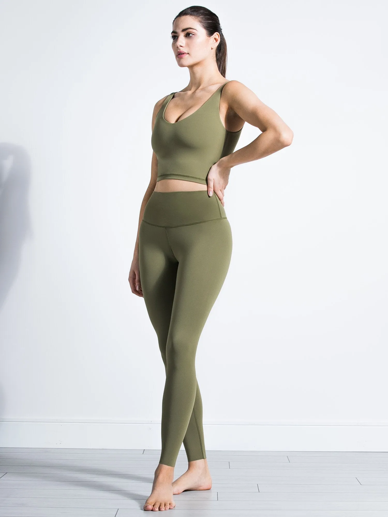 NUDE SHAPE HIGH WAIST PANTS, SAGE