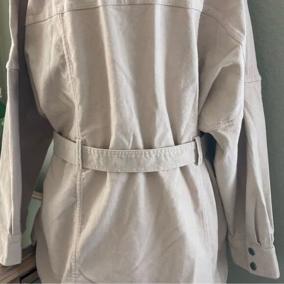 NWOT Free People Clyde Shirt Barn Jacket Brushed Cotton Large