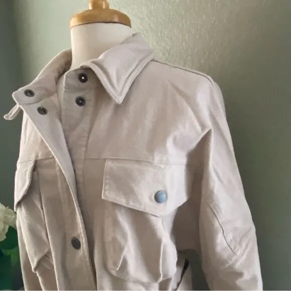 NWOT Free People Clyde Shirt Barn Jacket Brushed Cotton Large