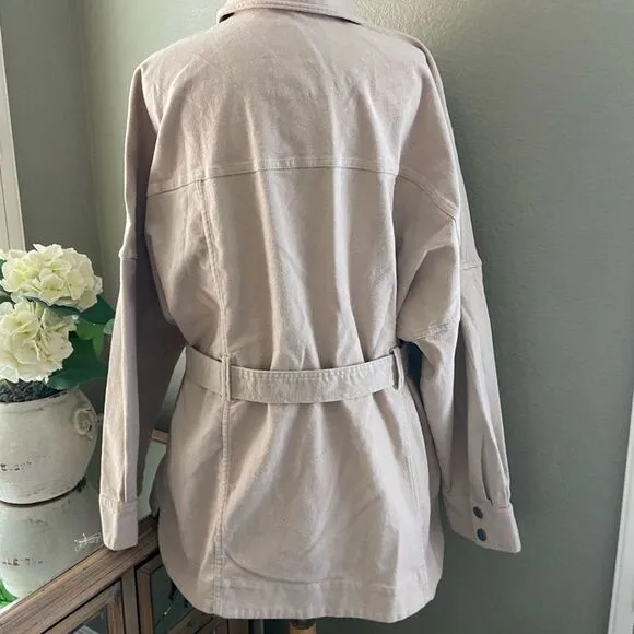 NWOT Free People Clyde Shirt Barn Jacket Brushed Cotton Large