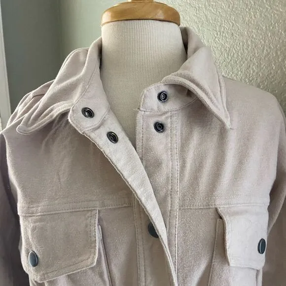 NWOT Free People Clyde Shirt Barn Jacket Brushed Cotton Large