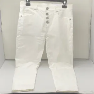 NWT Ladie’s LOFT high waisted skinny crop button fly white jeans, size 4