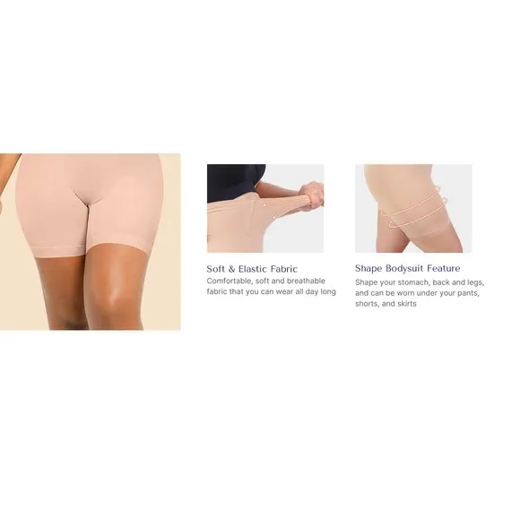 NWT! Shapellx PowerConceal High Waist Sculpting Shorts BEIGE M/L