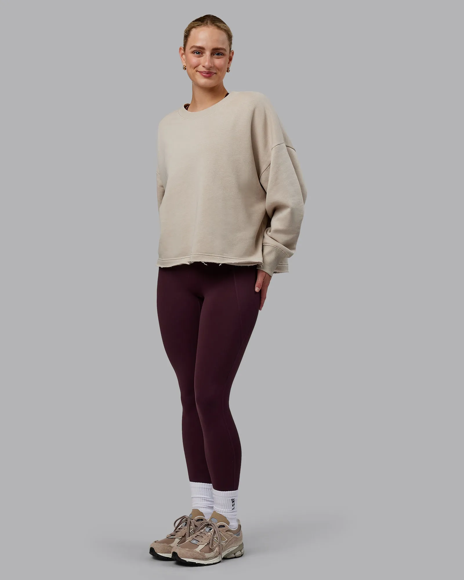 Oasis Cropped Sweater - Shale Beige