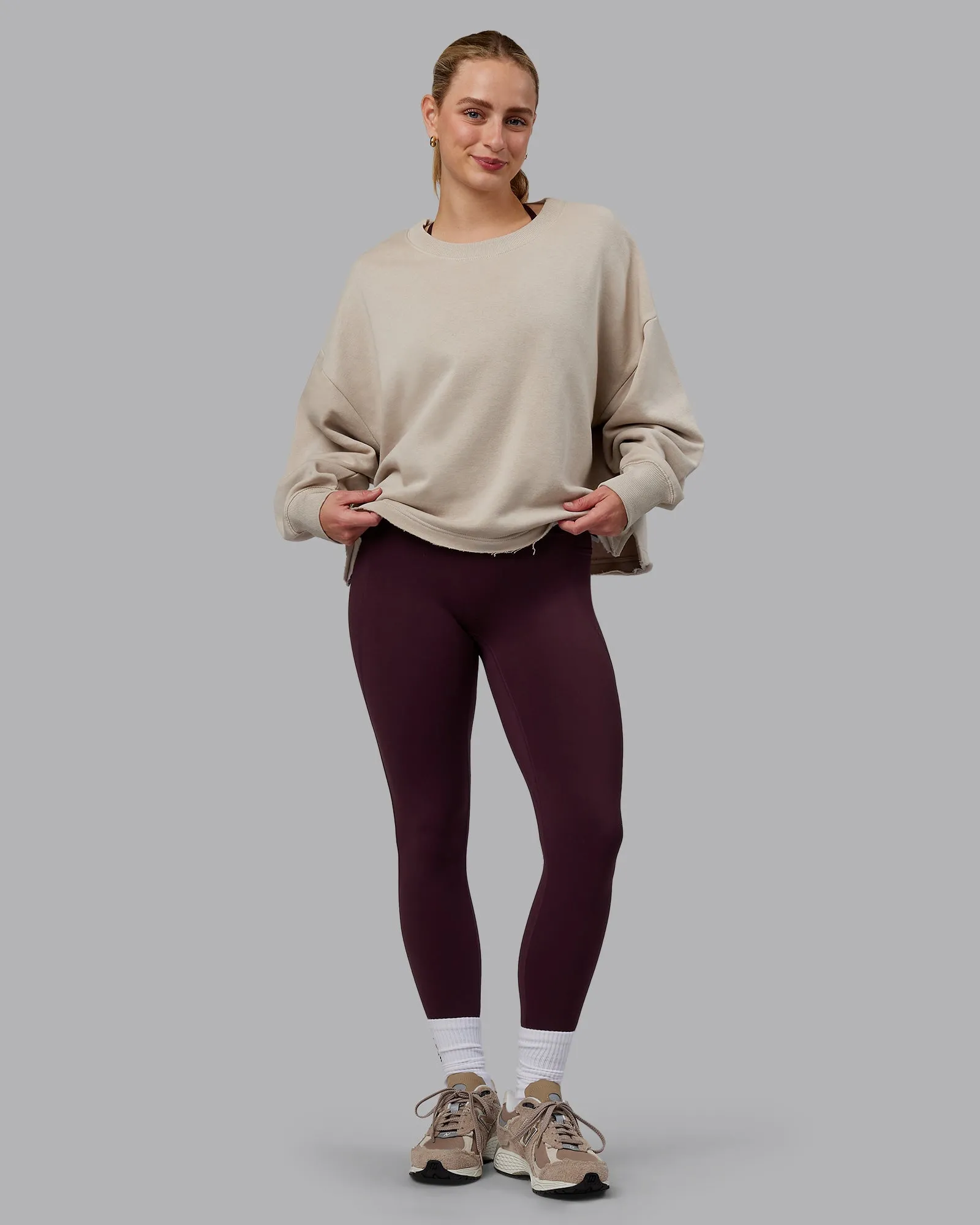 Oasis Cropped Sweater - Shale Beige