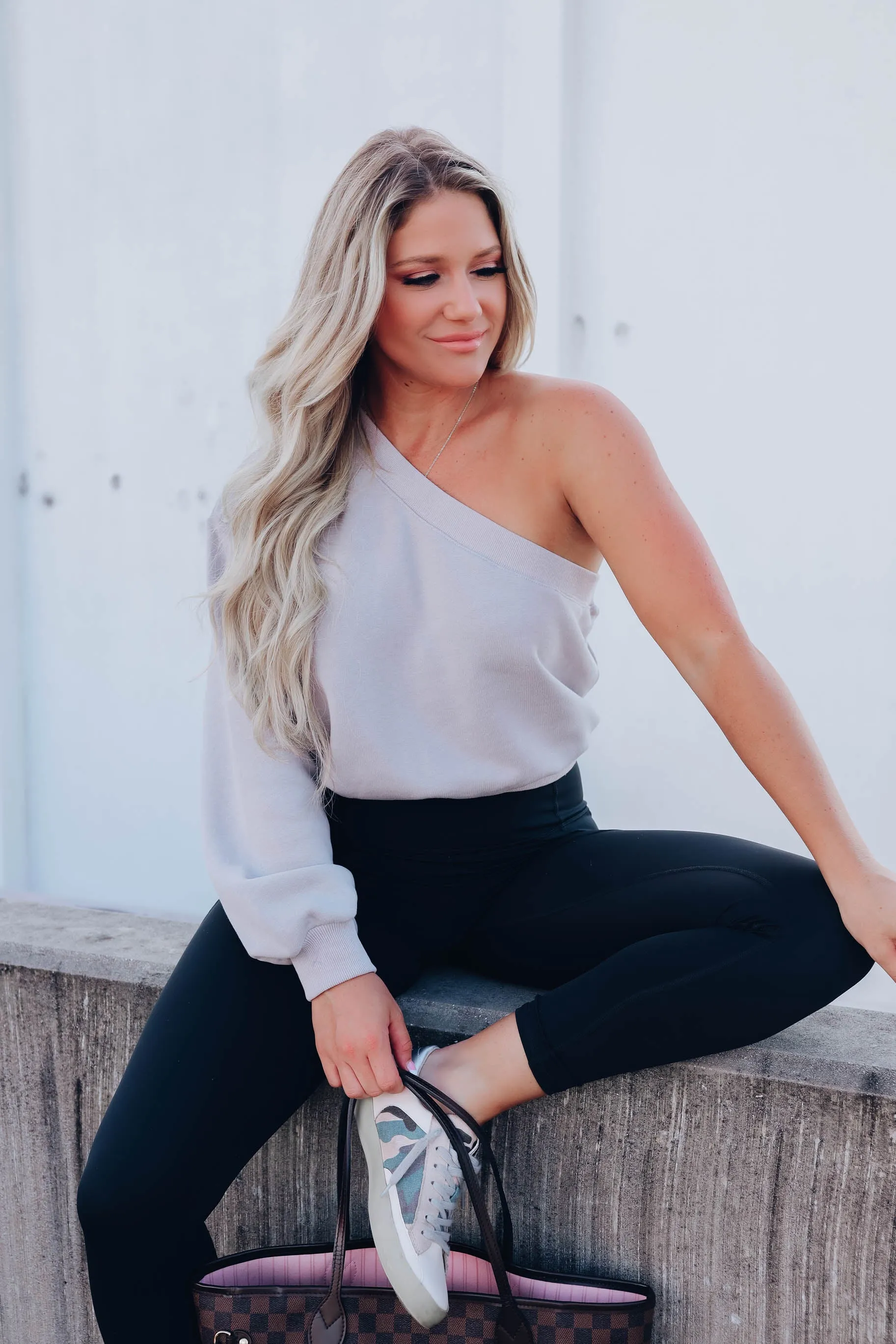 Odyssey One Shoulder Sweat Shirt - Gray