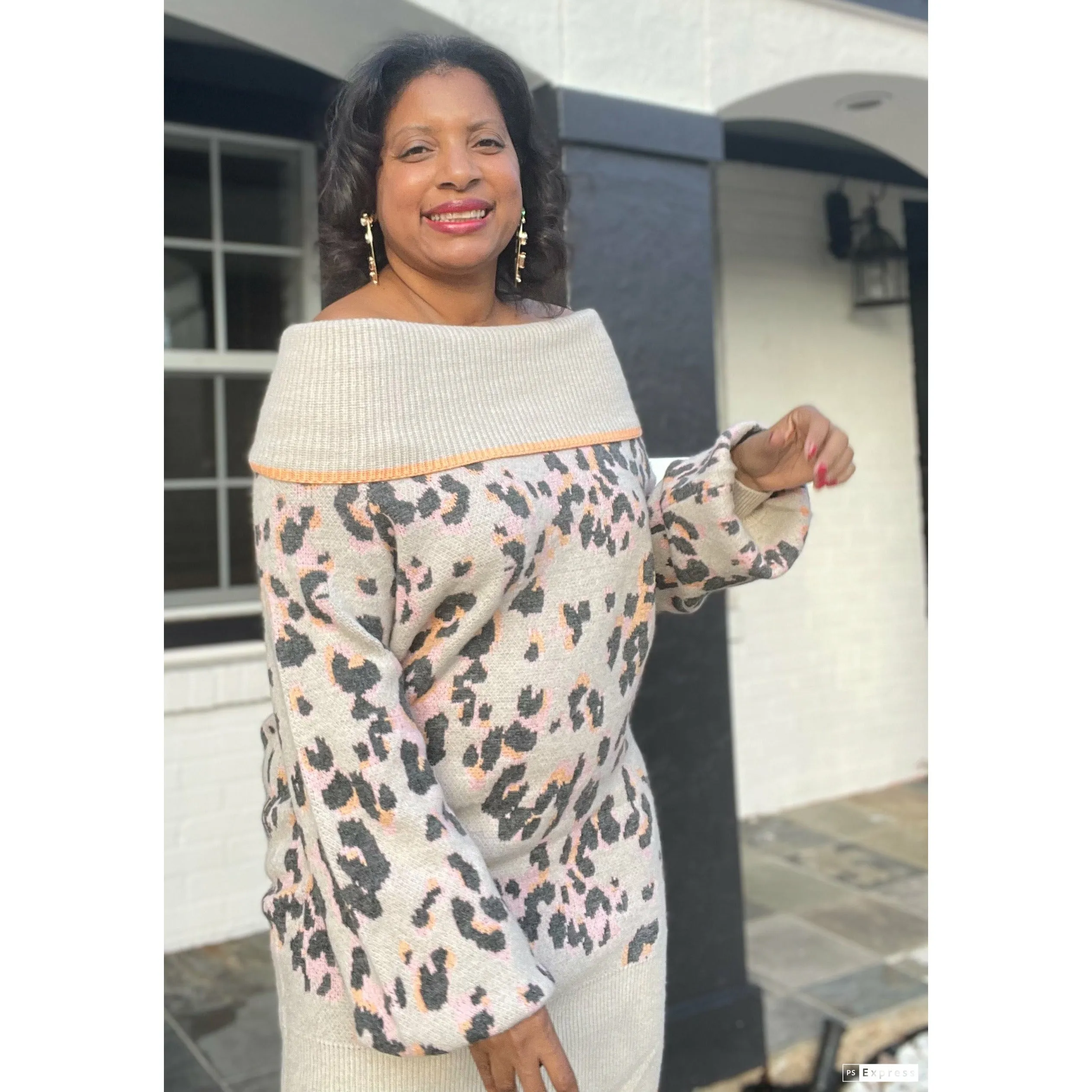 Off the Shoulder Sweater Dress