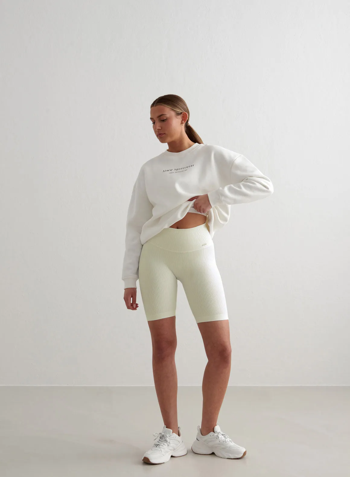 Off-White Ribbed Seamless Biker Shorts