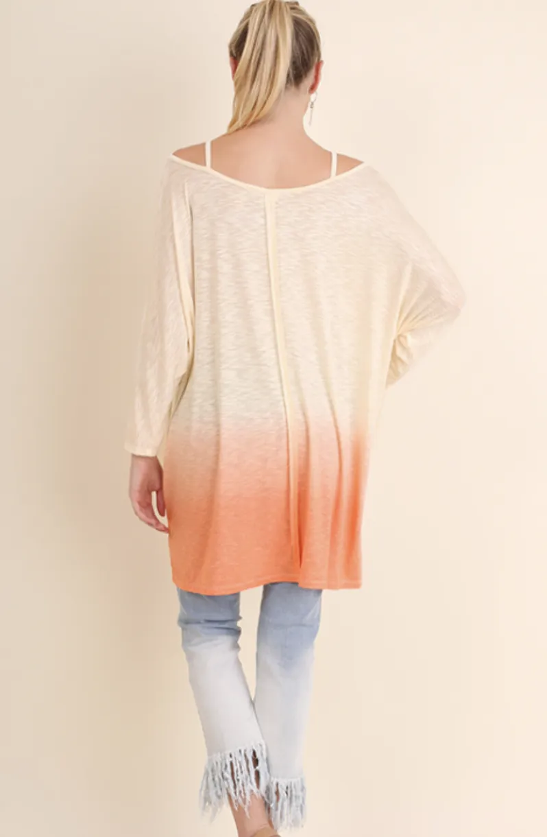 Ombre Tunic Top - Coral