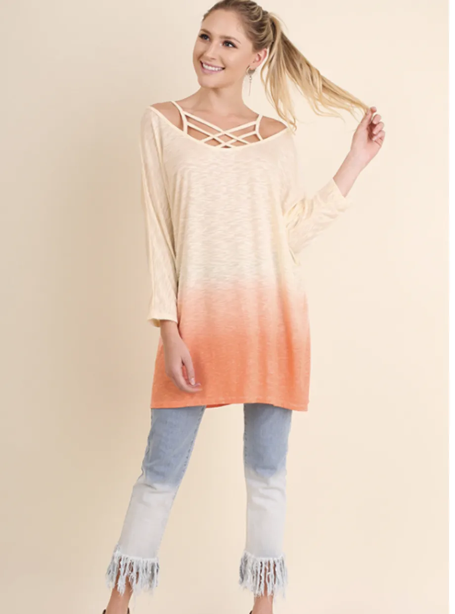 Ombre Tunic Top - Coral