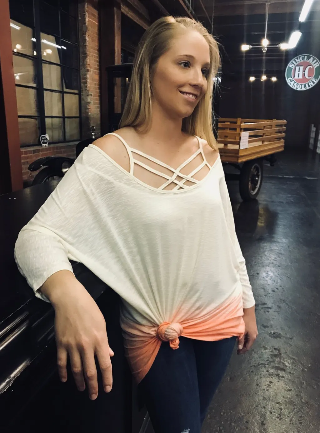 Ombre Tunic Top - Coral