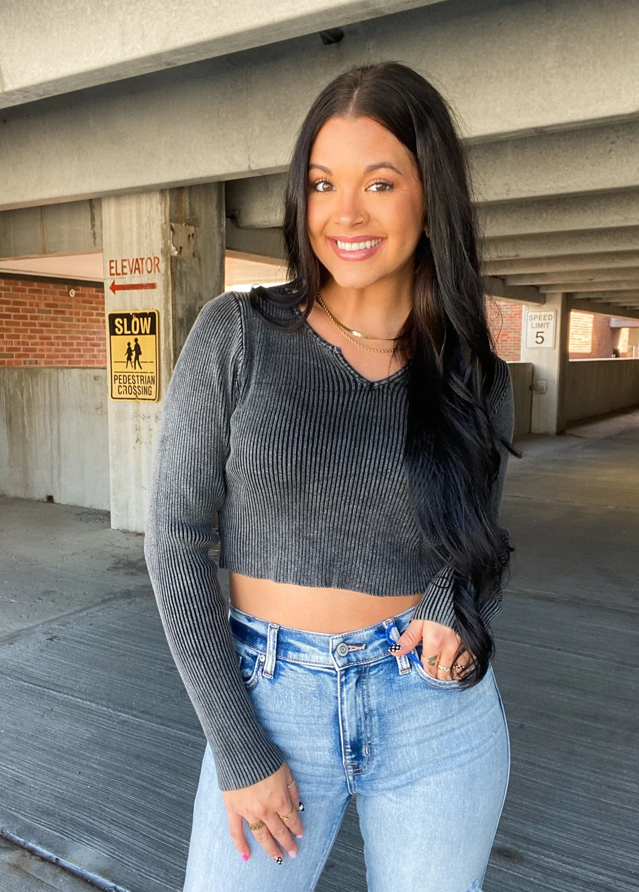 ON A WHIM RIBBED TOP