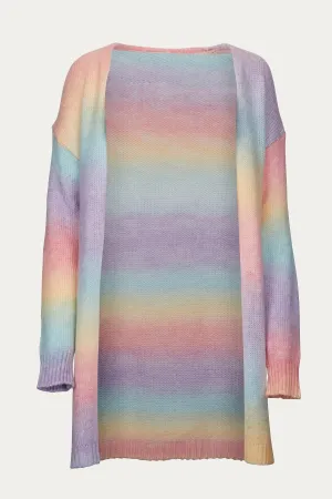OPEN-FRONT RAINBOW CARDIGAN