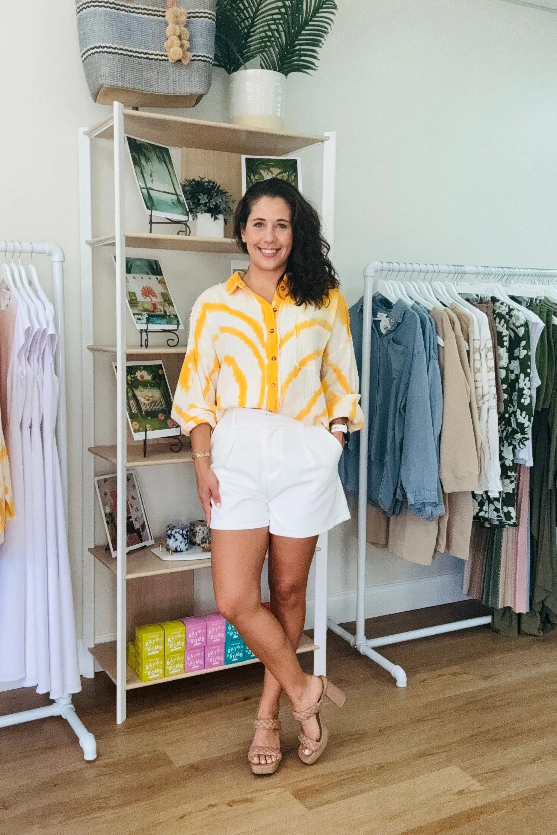 Orange & Ivory Tie Dye Blouse