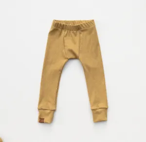 Organic Rib Knit Lounge Pants - Golden