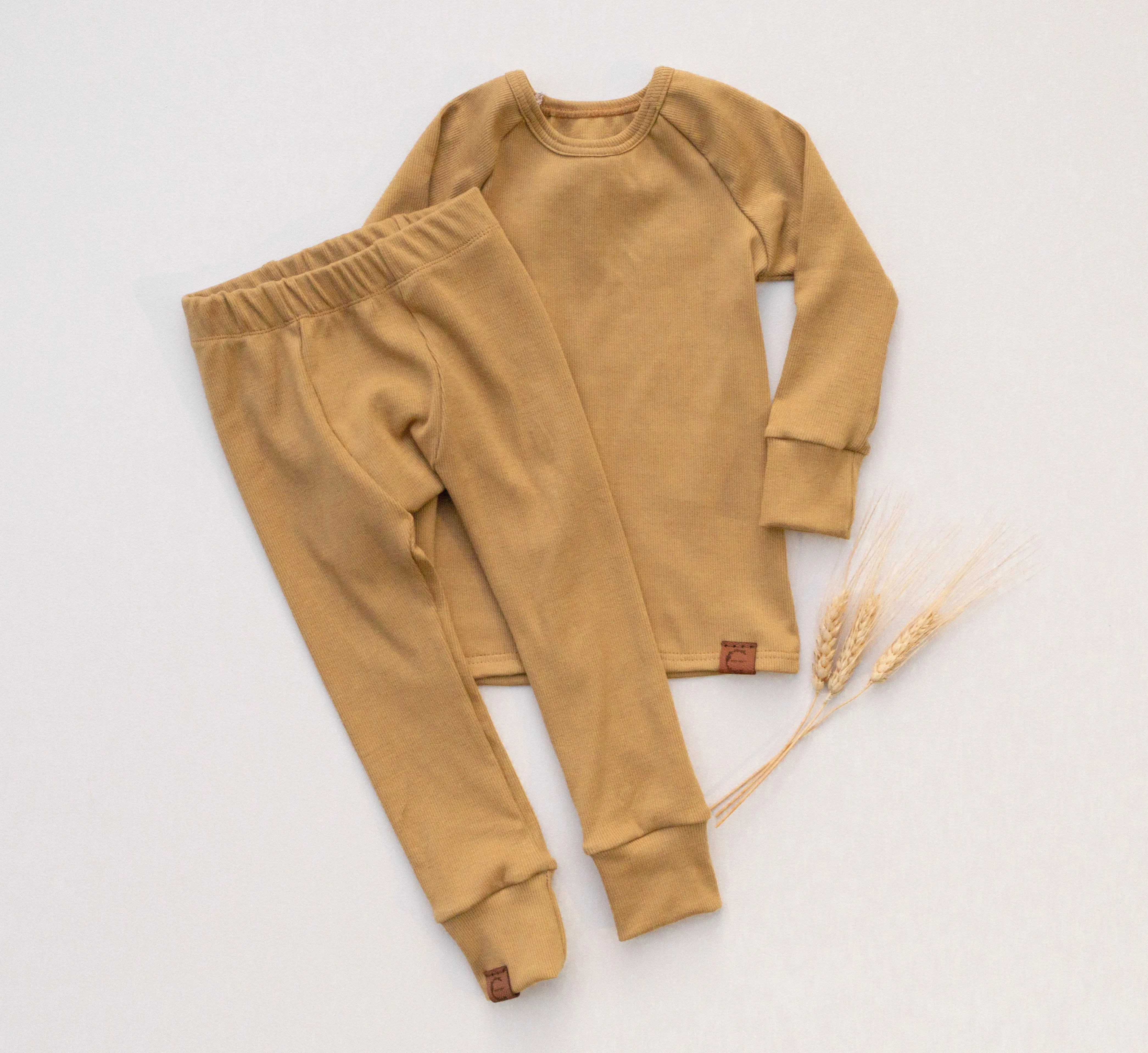 Organic Rib Knit Lounge Pants - Golden