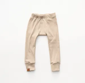 Organic Rib Knit Lounge Pants - Wheat
