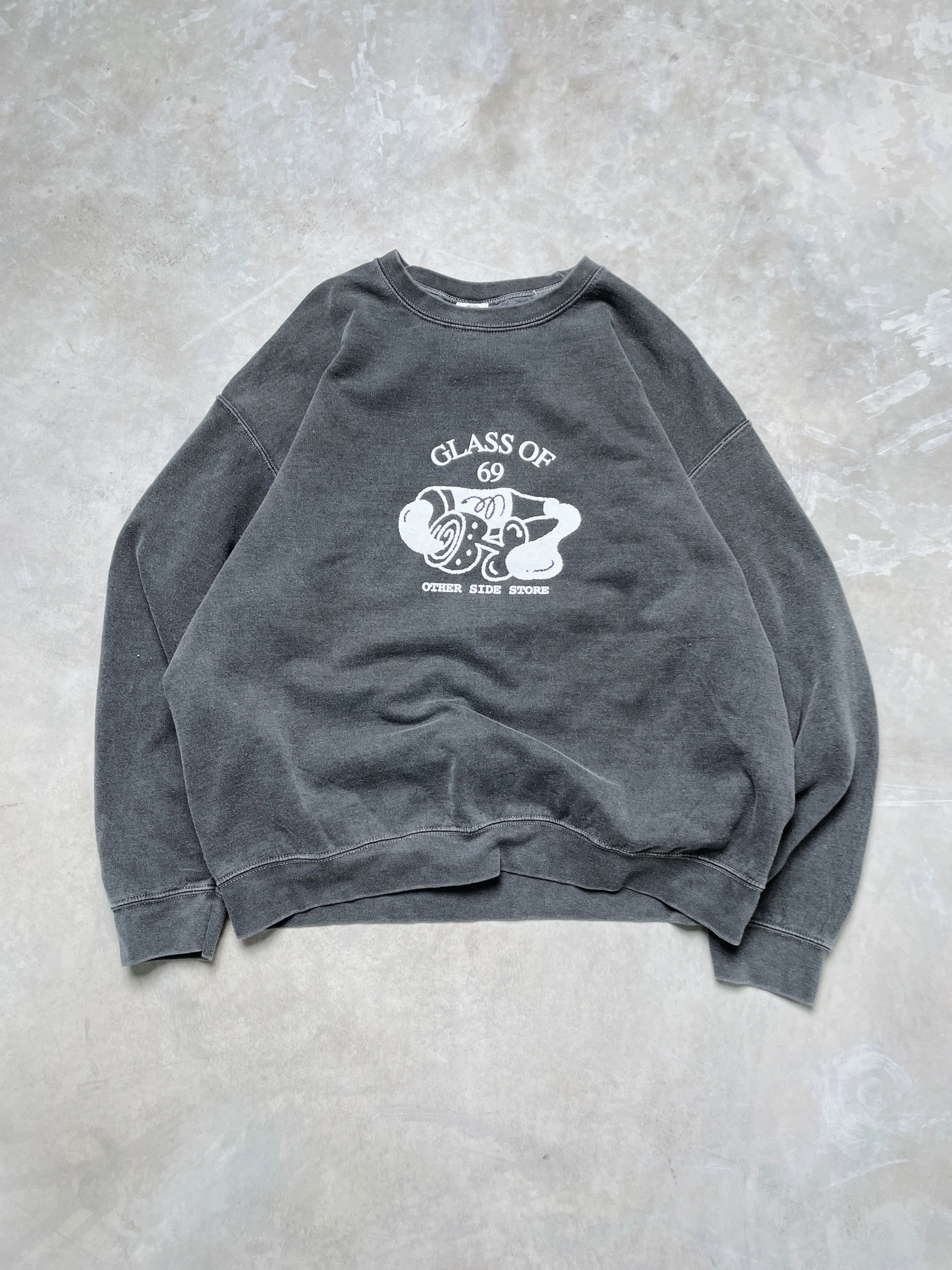 Other Side Store 'Glass of 69' Vintage Washed Sweater - Charcoal