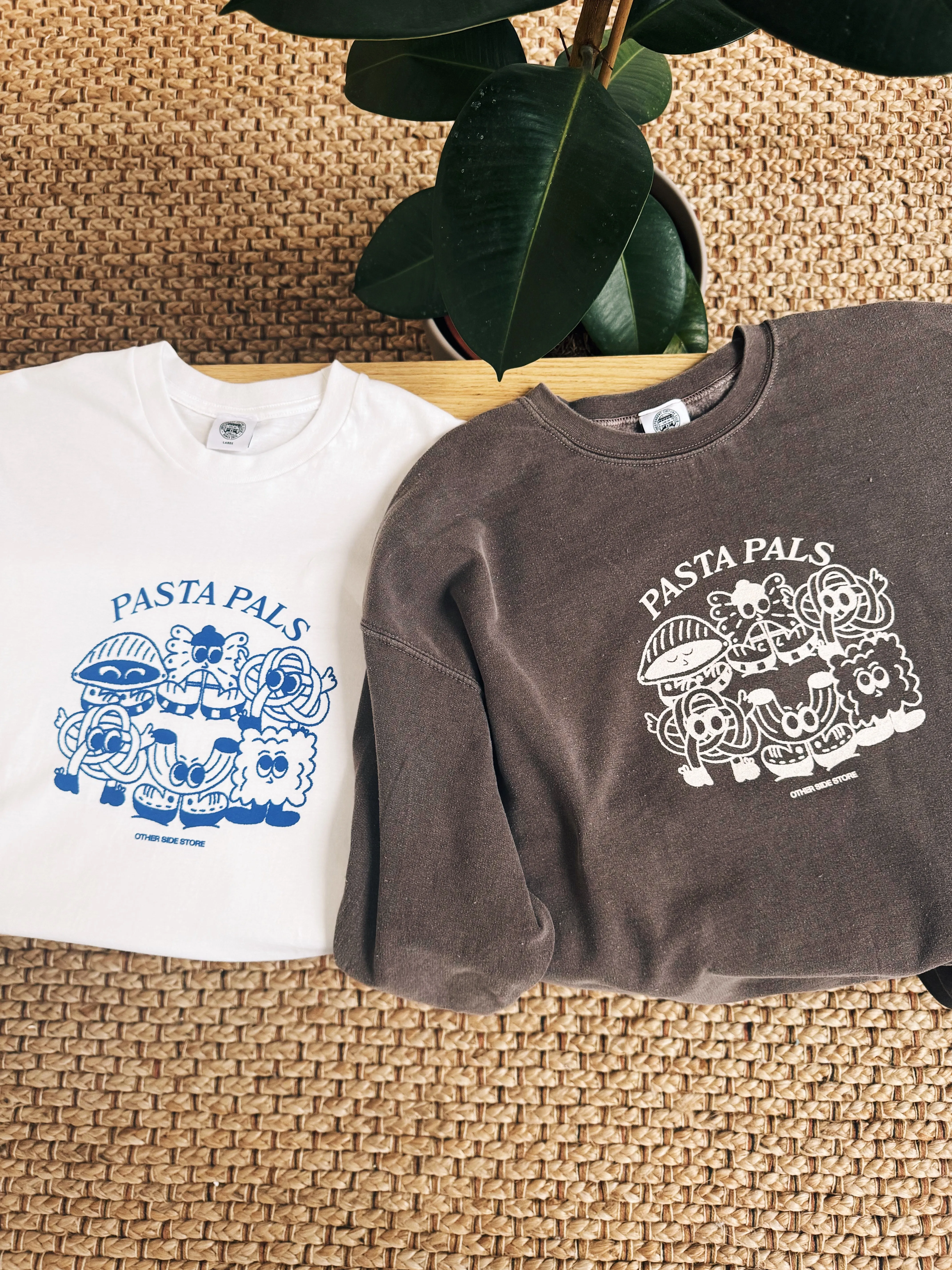 Other Side Store 'Pasta Pals' Sweater - Vintage Washed Chocolate