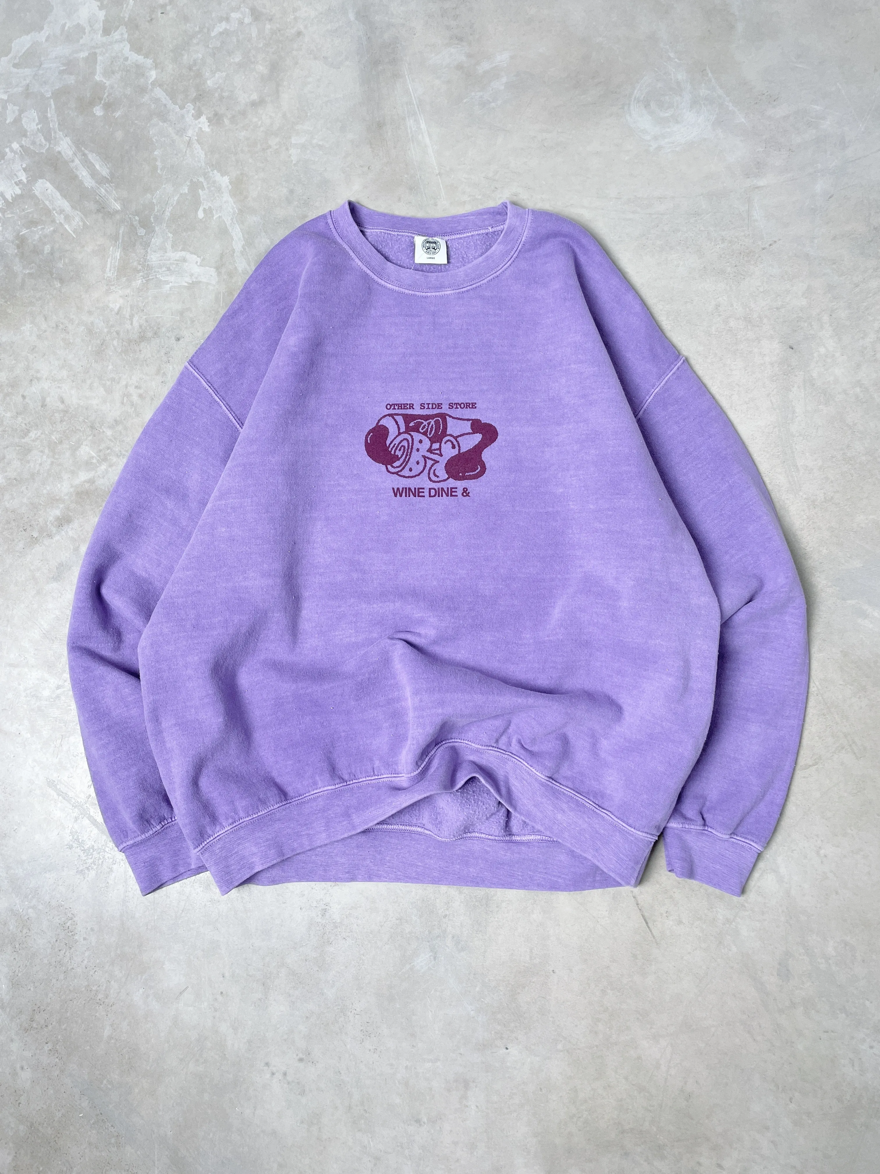 Other Side Store 'Wine, Dine &' Vintage Washed Sweater - Orchid