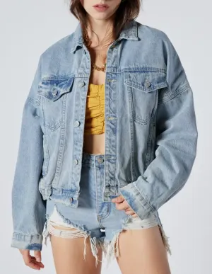 Oversized Button Down Denim Jacket