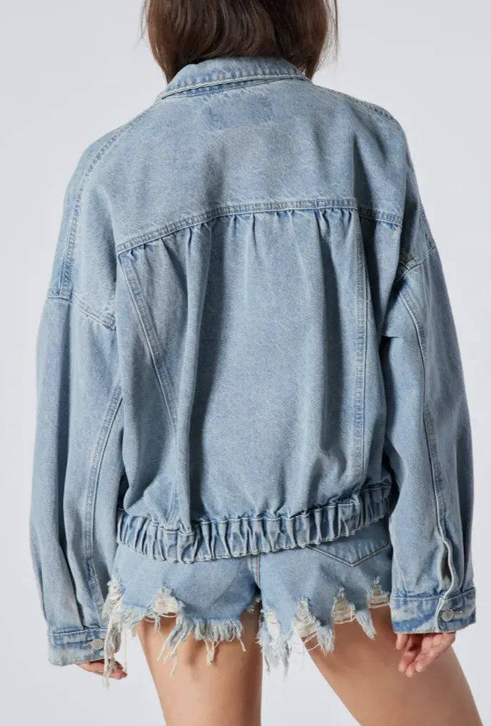 Oversized Button Down Denim Jacket