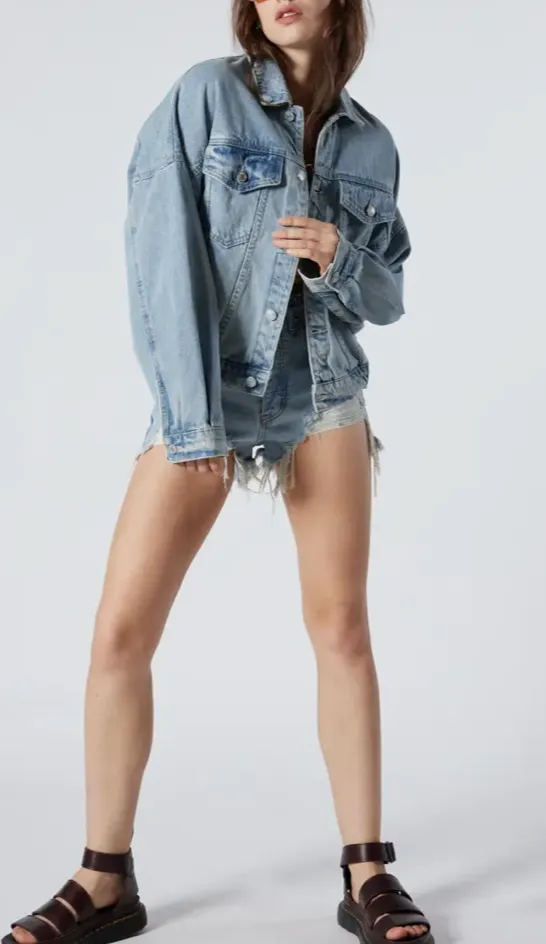 Oversized Button Down Denim Jacket