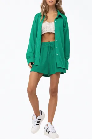 OVERSIZED CHECKERED STRETCH-JERSEY SHIRT