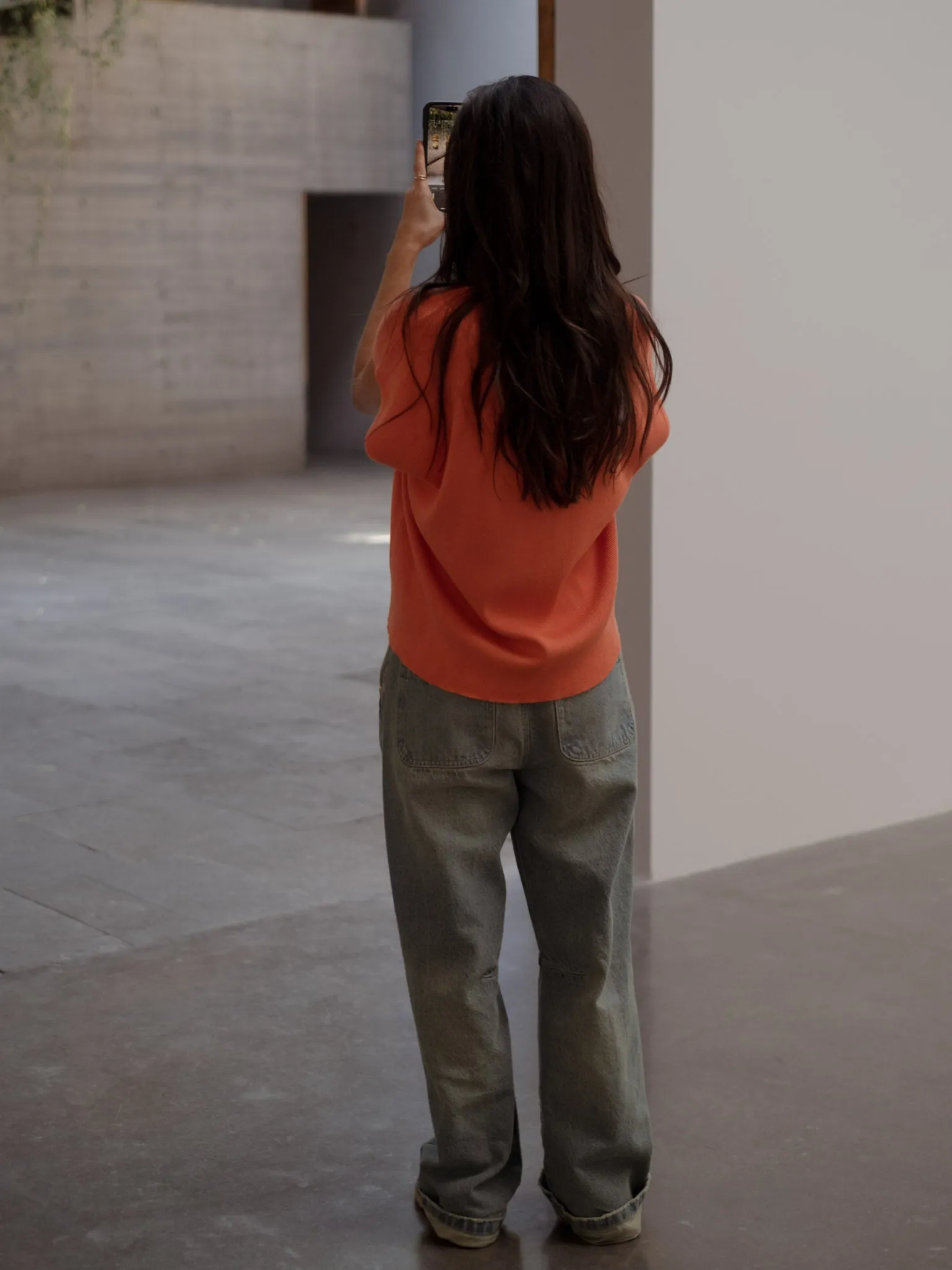 OVERSIZED KNITTED VEST - BRIGHT ORANGE
