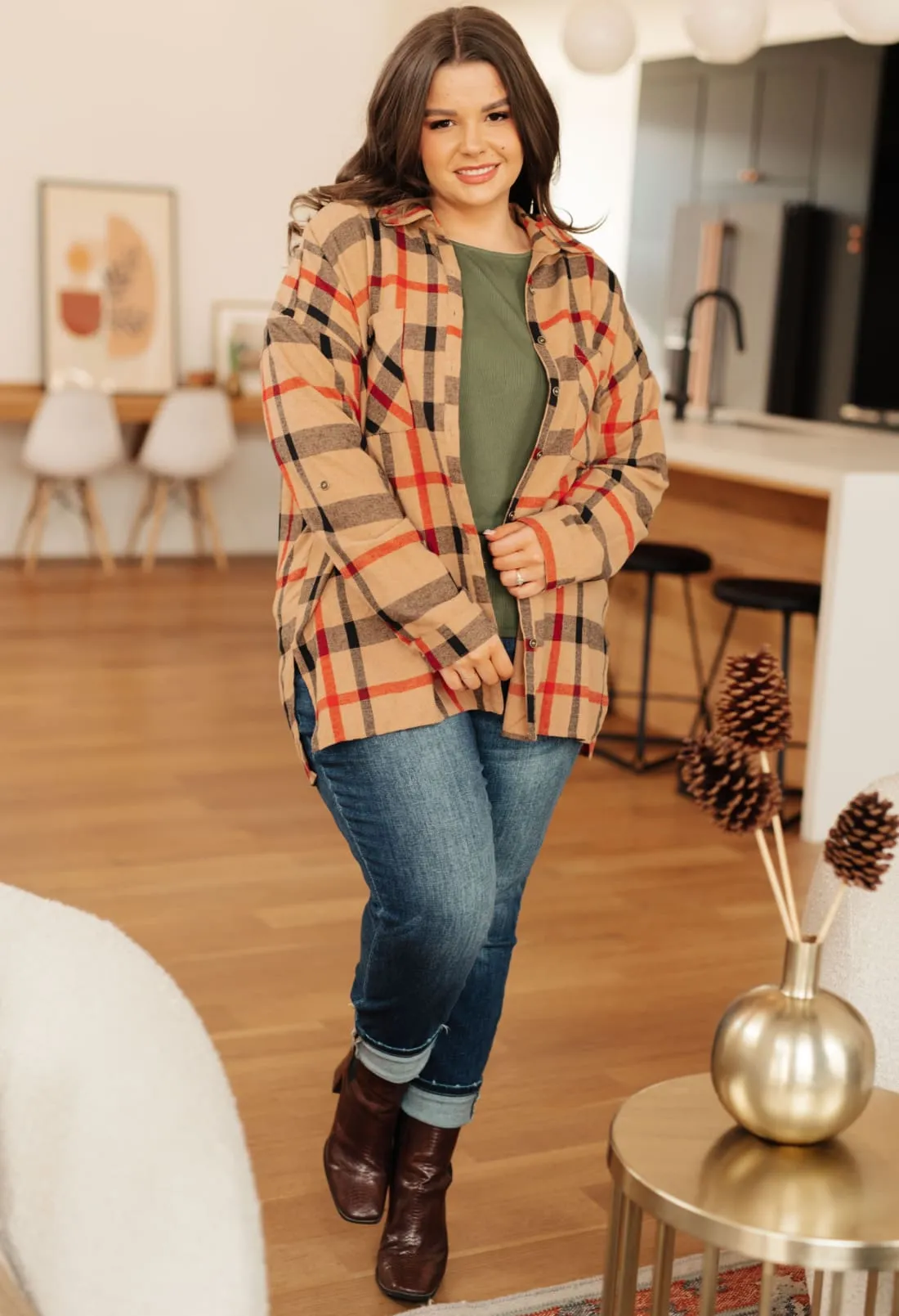 Oversized Plaid Flannel Shirt