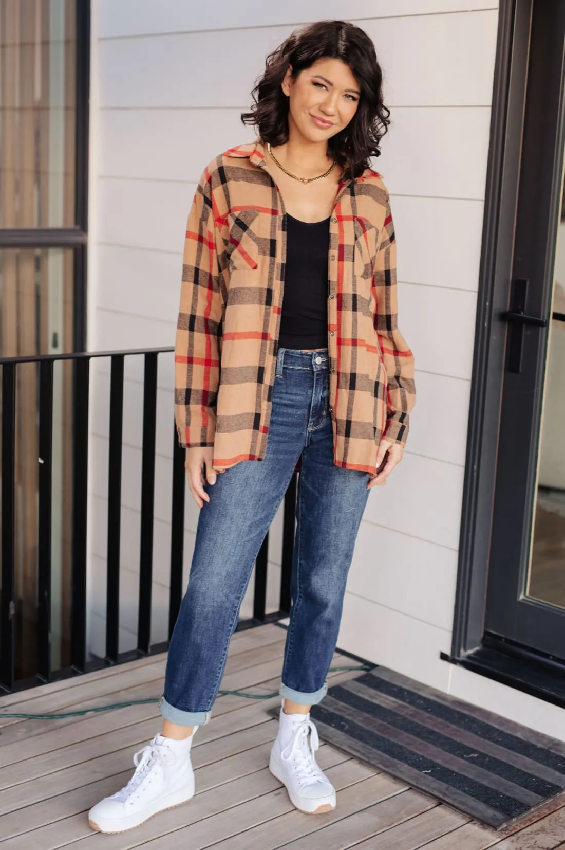 Oversized Plaid Flannel Shirt