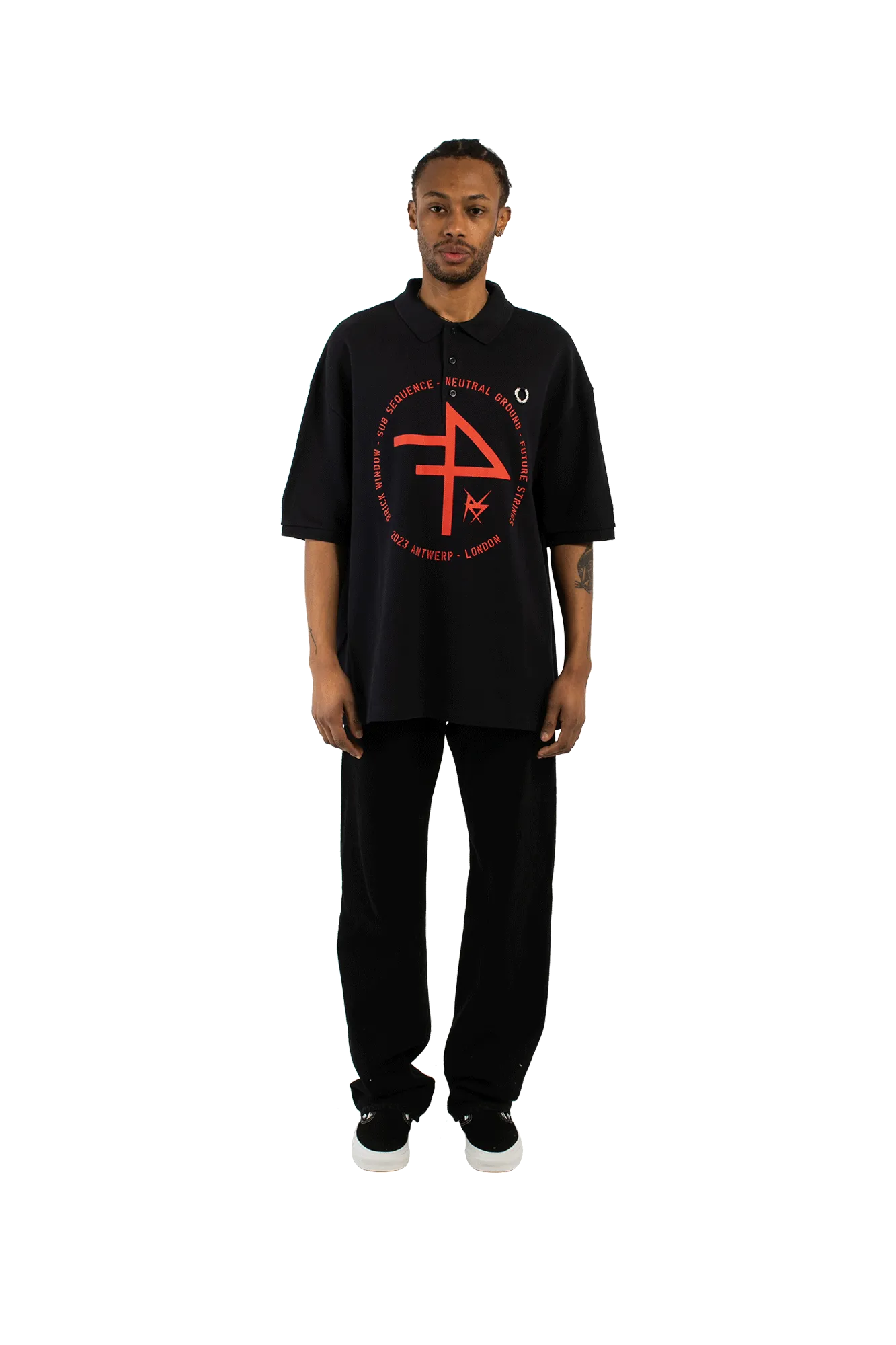 Oversized Printed Polo Shirt