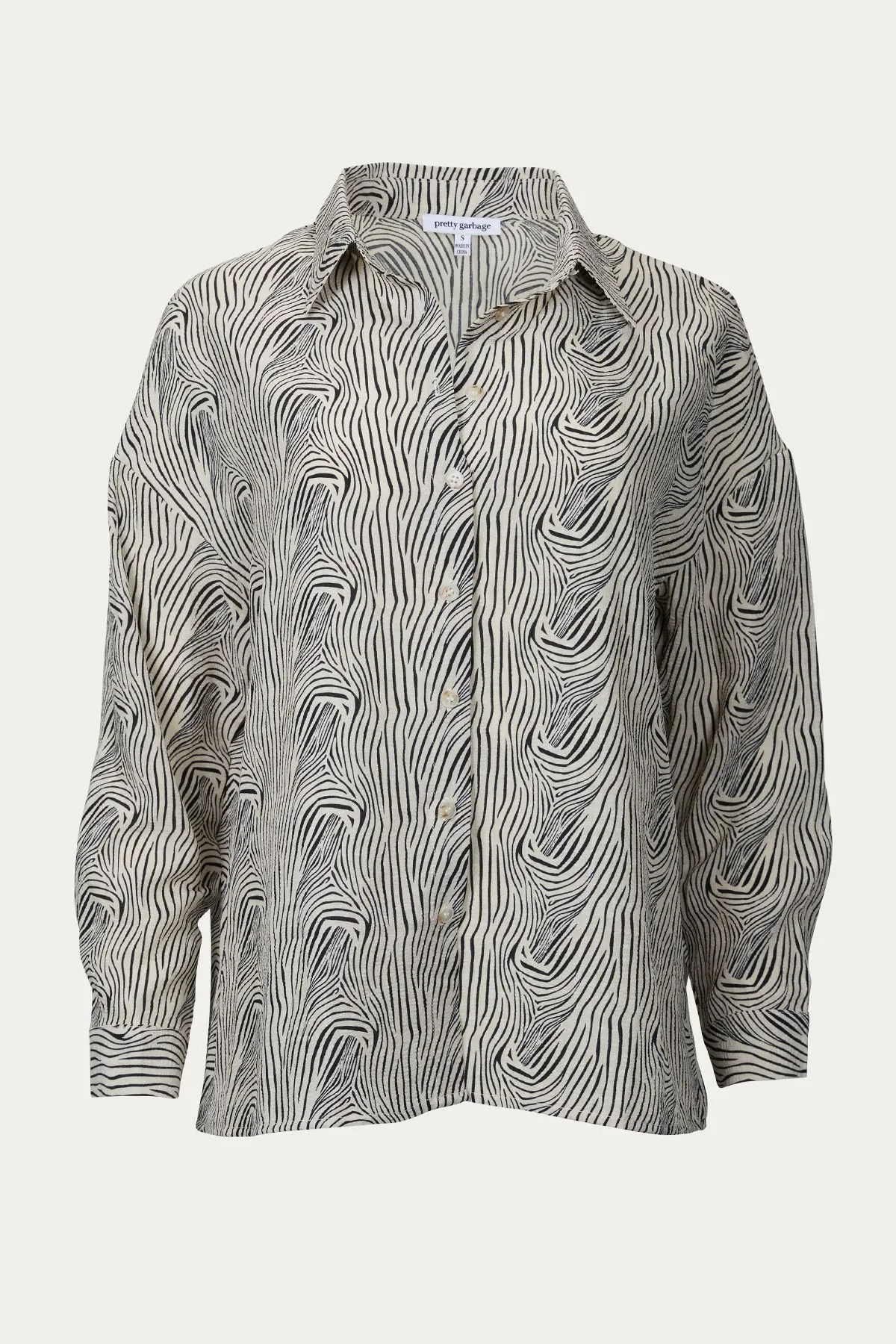 OVERSIZED ZEBRA-PRINT TEXTURED SHIRT